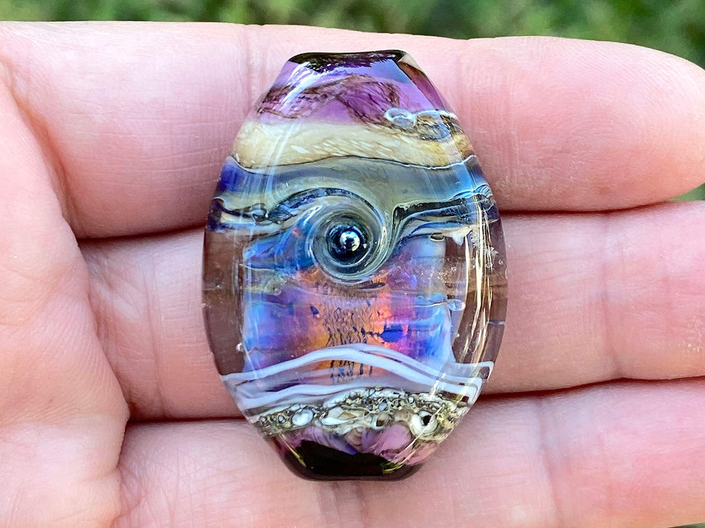purple lampwork focal bead