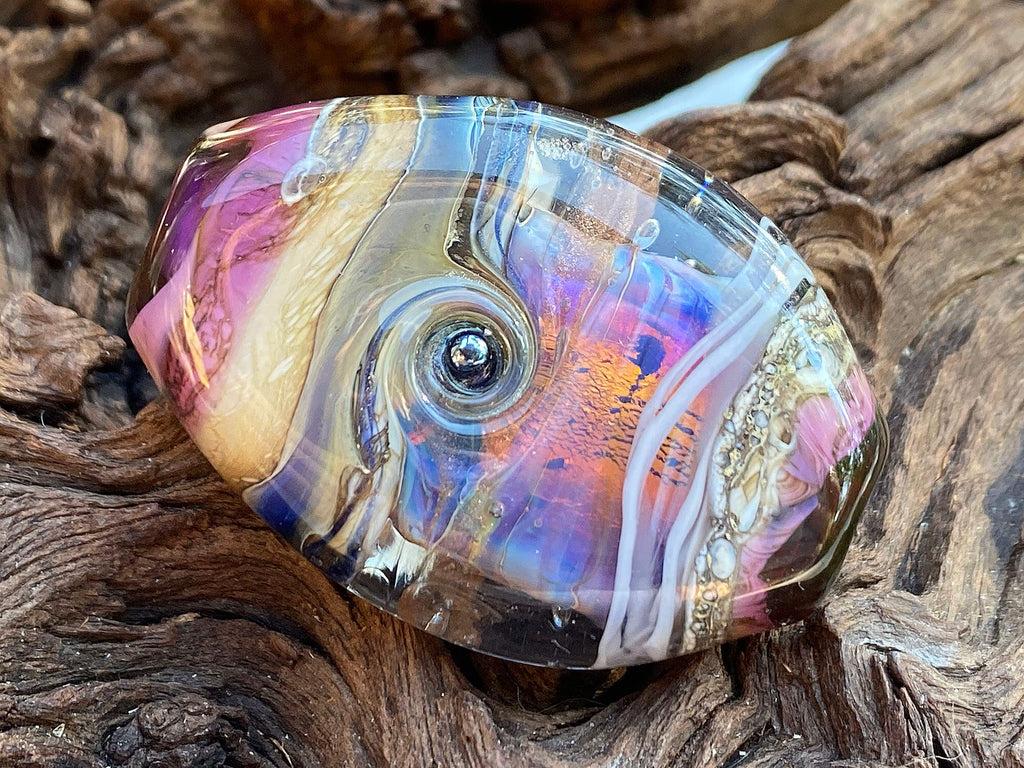 purple lampwork focal bead