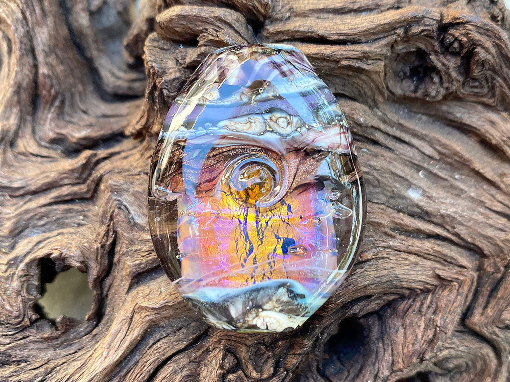 fire opal lampwork bead