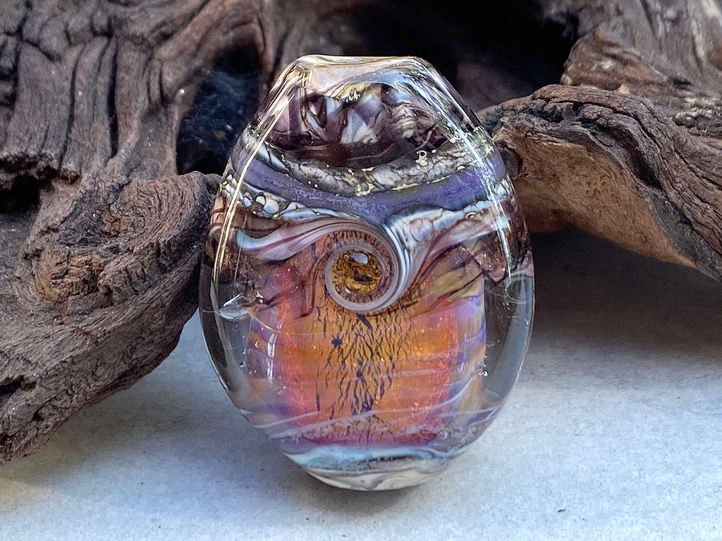fire opal lampwork bead