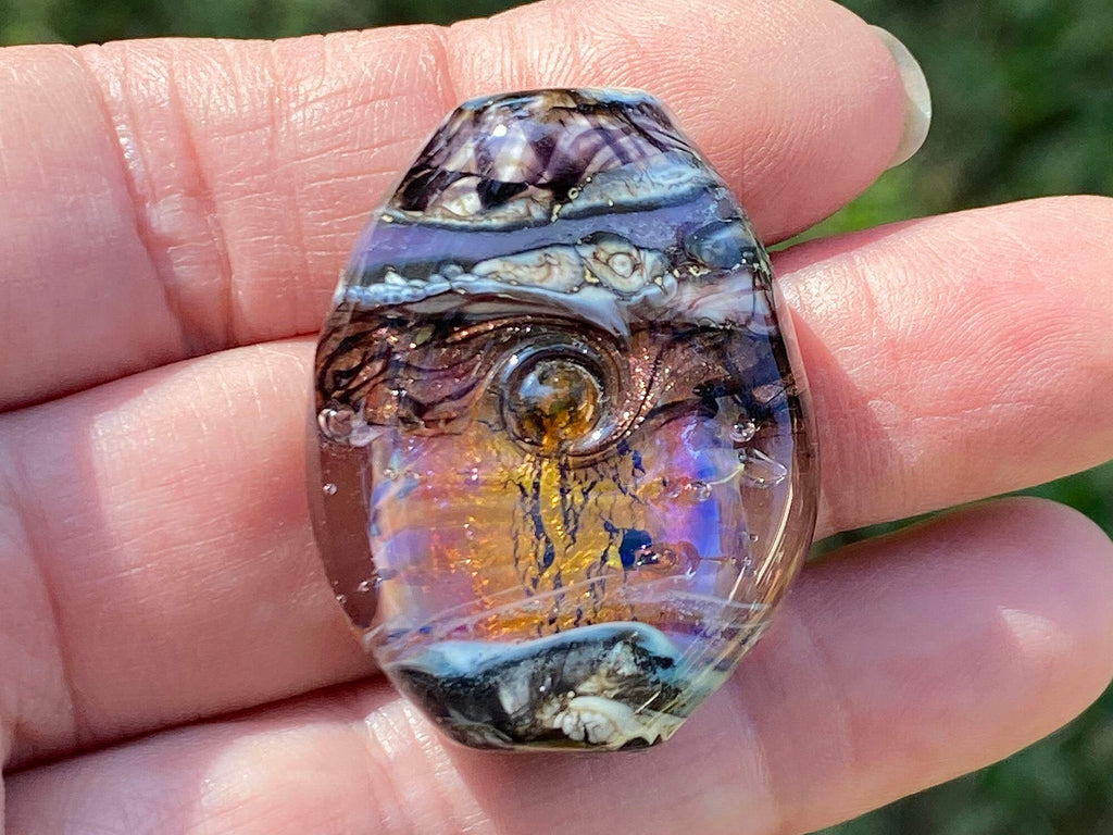 fire opal lampwork bead