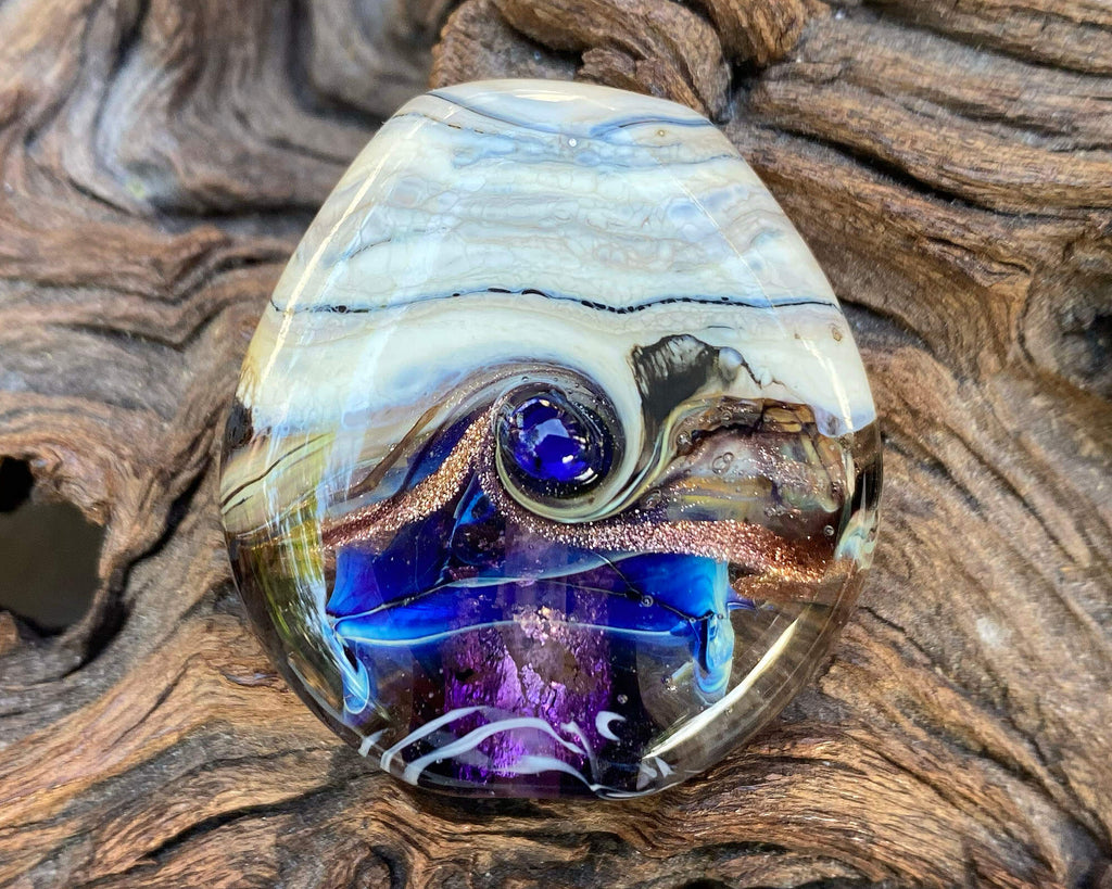 purple lampwork focal bead