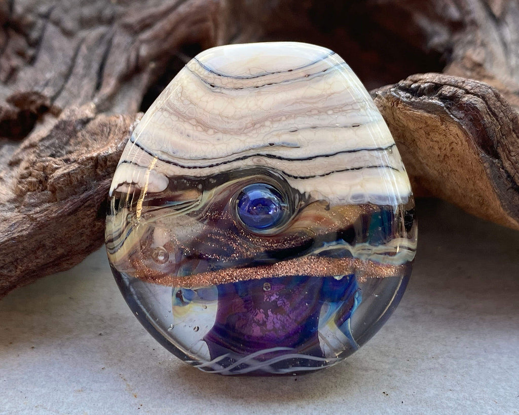 purple lampwork focal bead