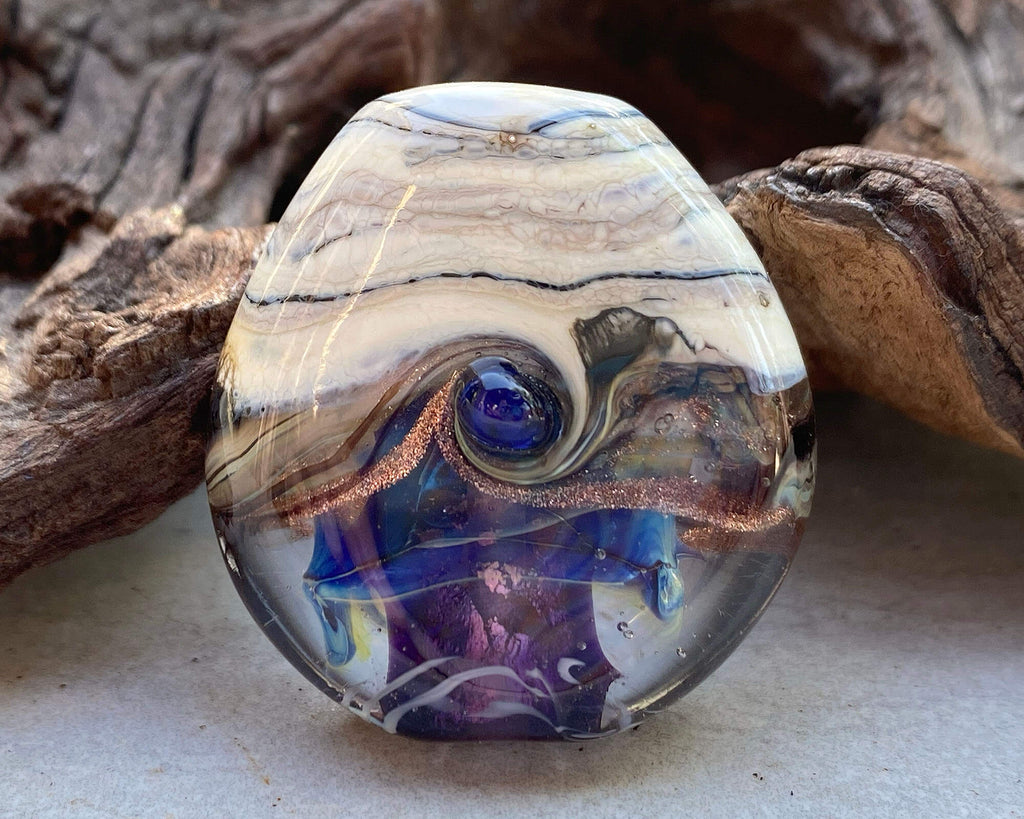 purple lampwork focal bead