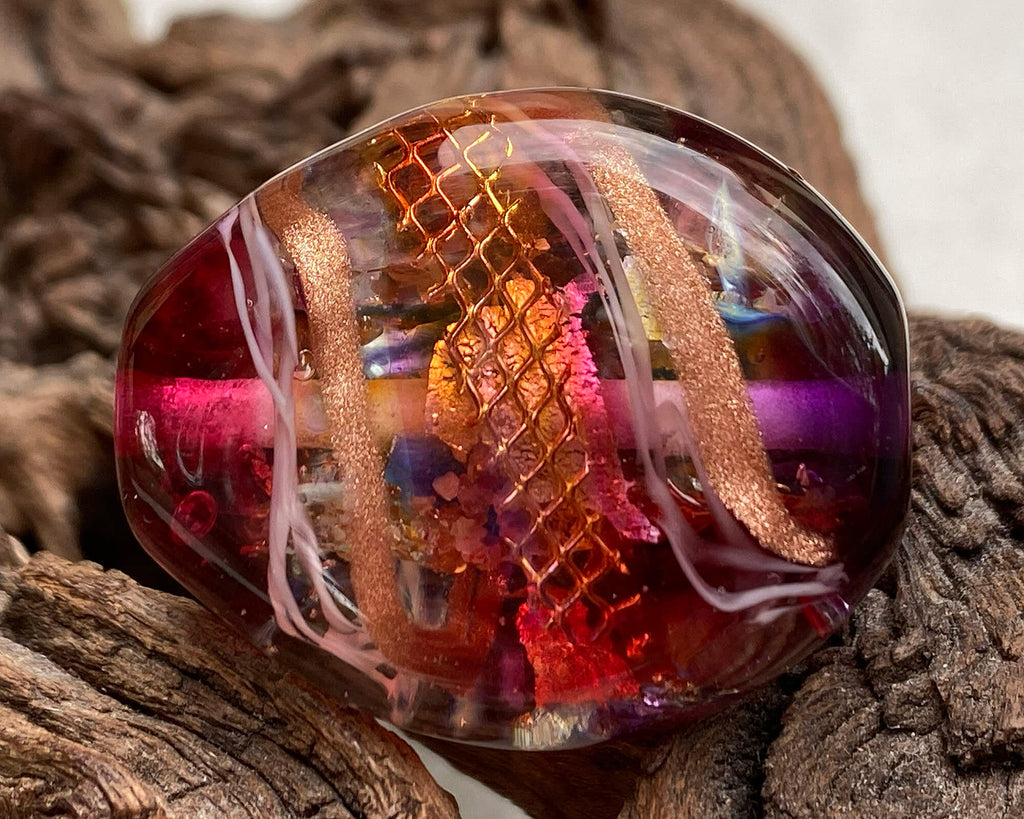 pink lampwork focal bead