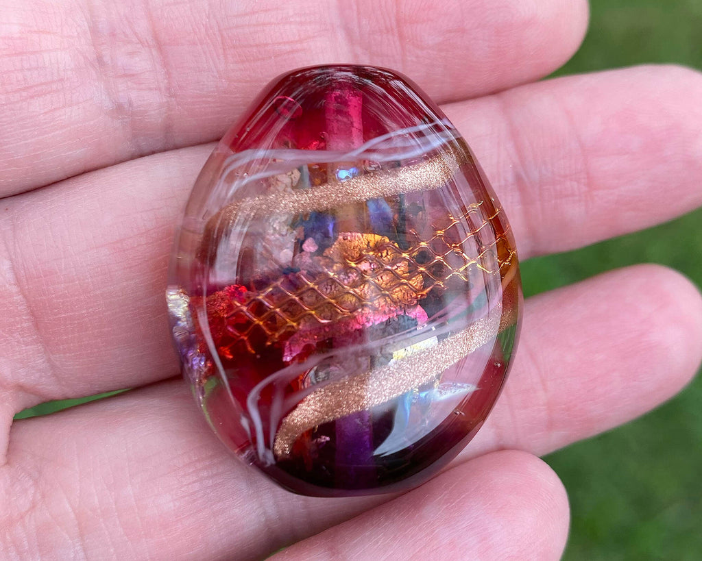 pink lampwork focal bead