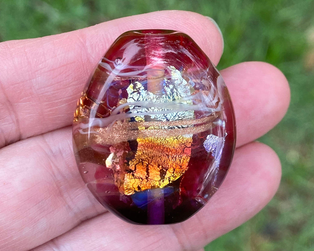 pink lampwork focal bead
