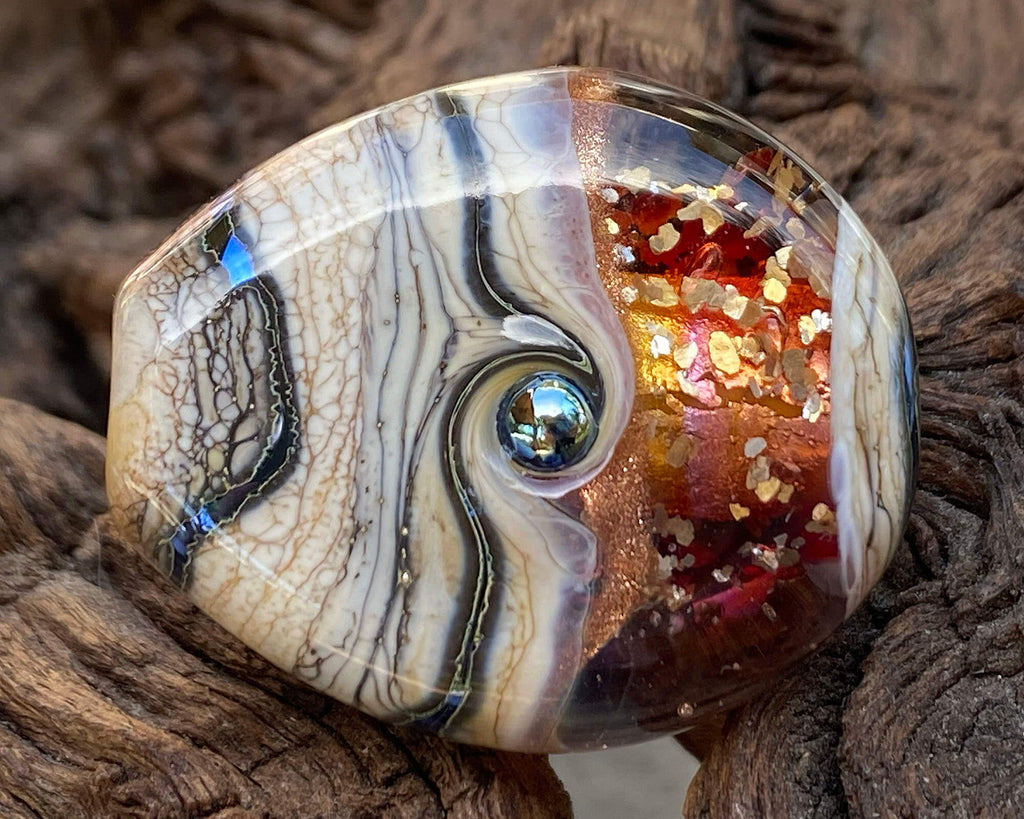 pink lampwork focal bead