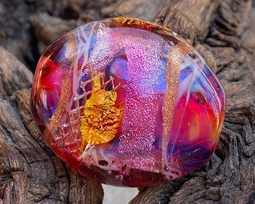 pink lampwork focal bead