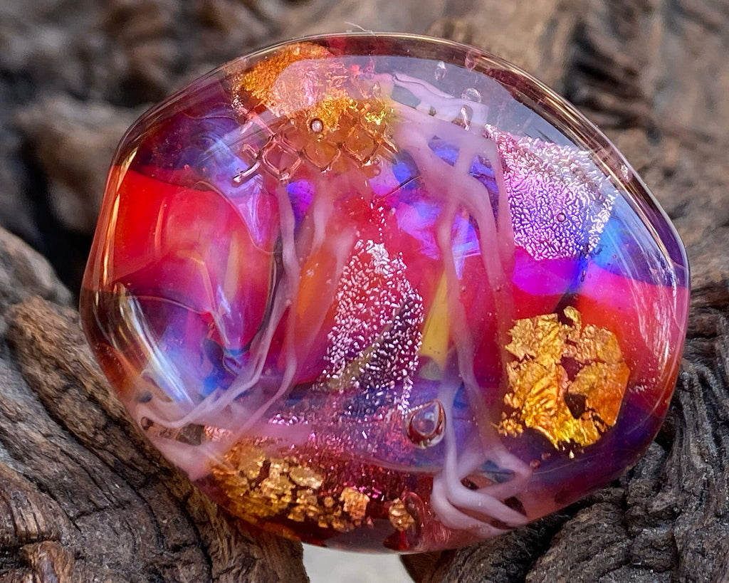 pink lampwork focal bead