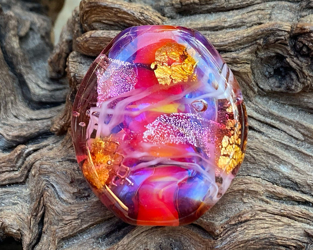 pink lampwork focal bead