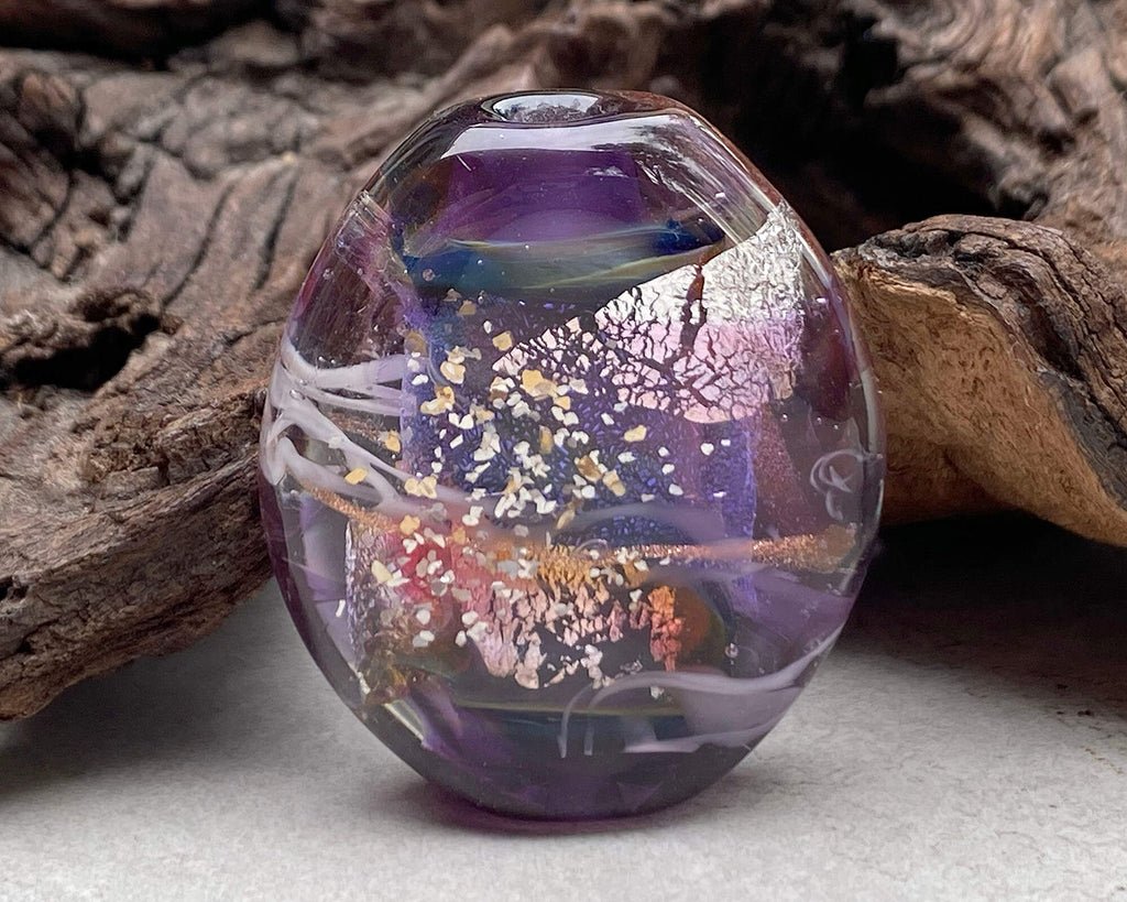 Purple Lampwork Focal Bead