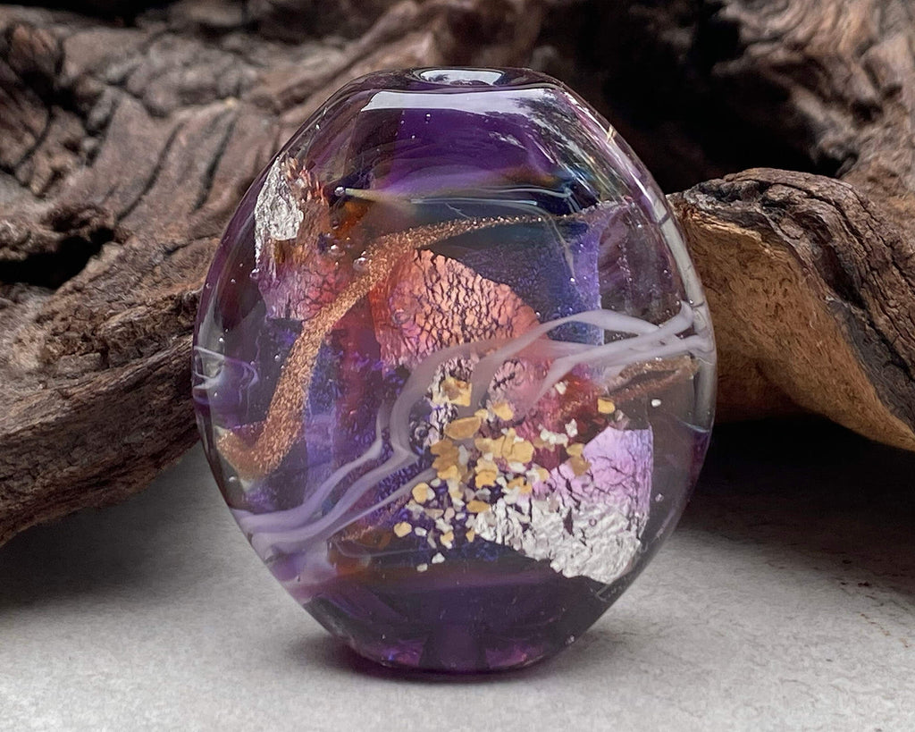 Purple Lampwork Focal Bead