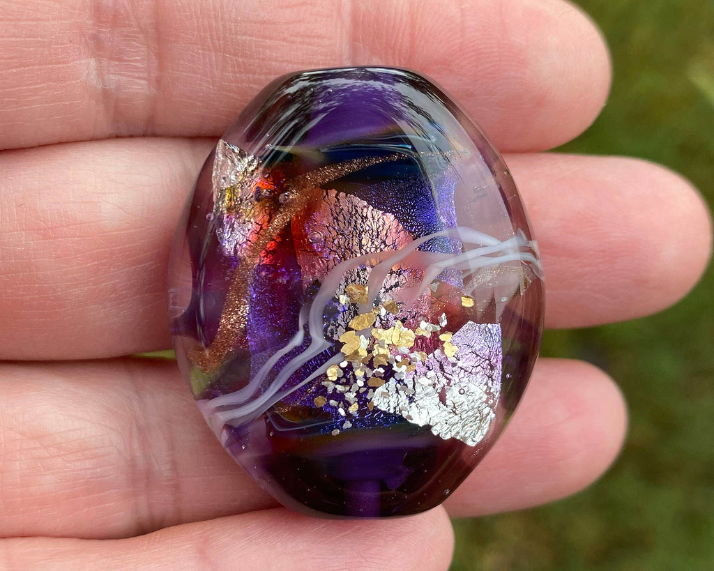 Purple Lampwork Focal Bead