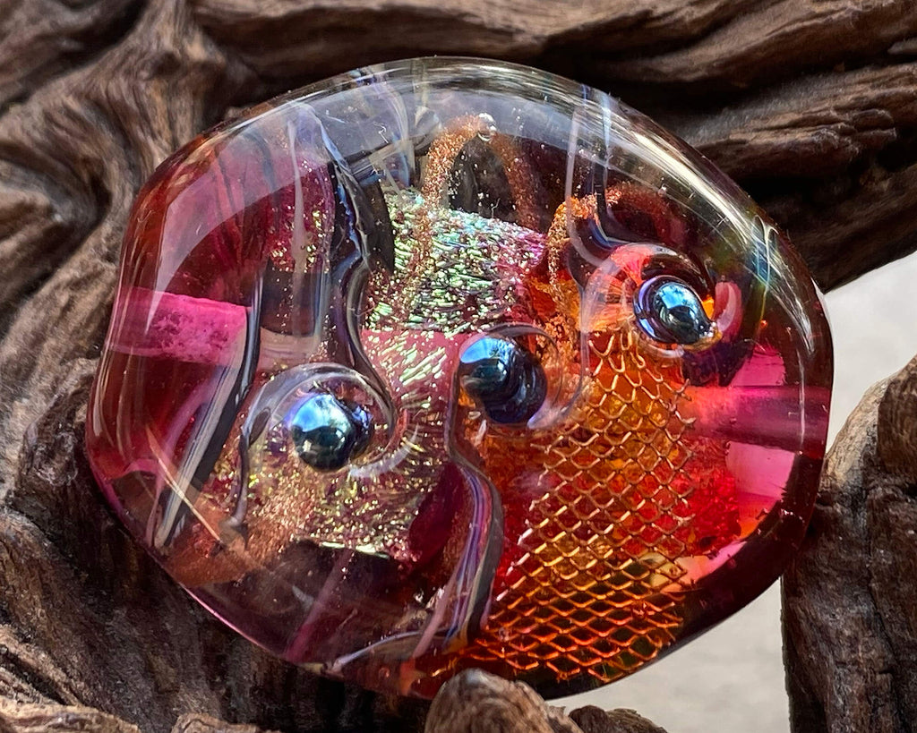 pink lampwork focal bead