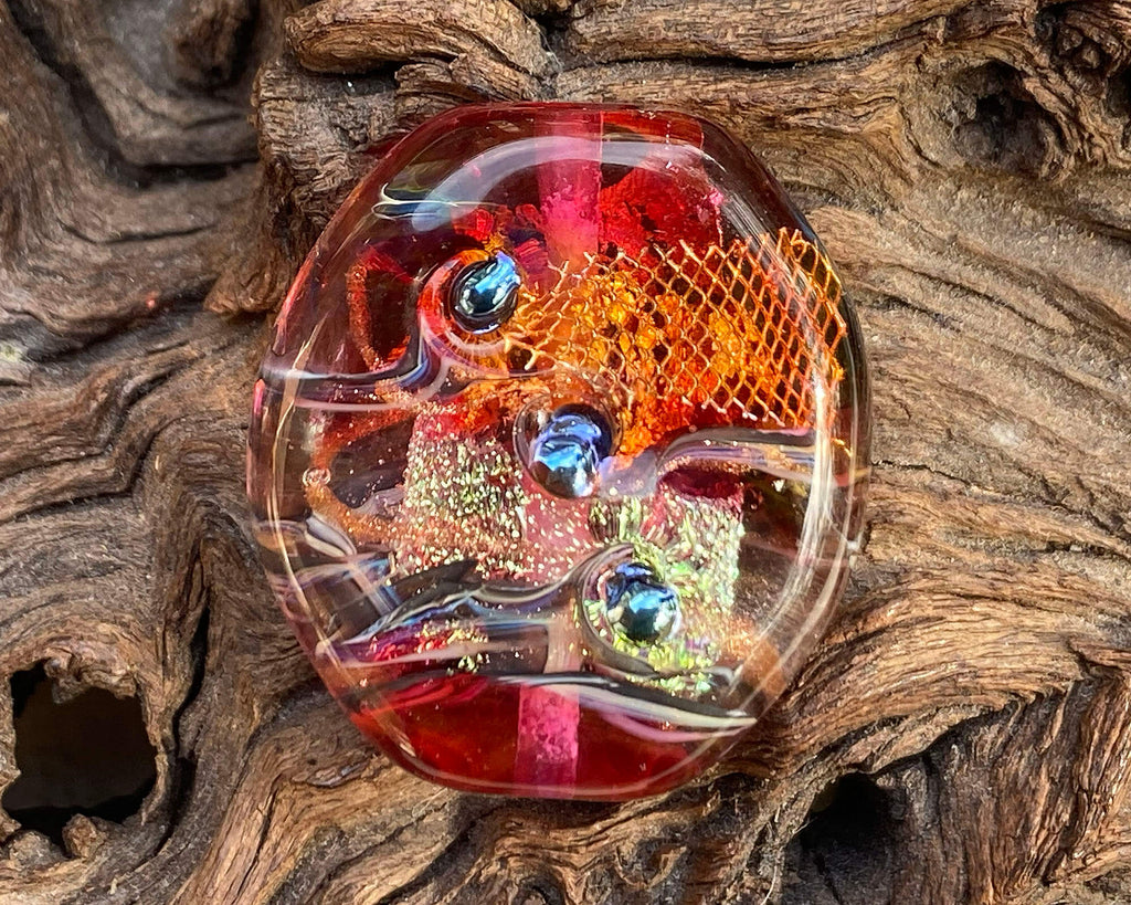 pink lampwork focal bead