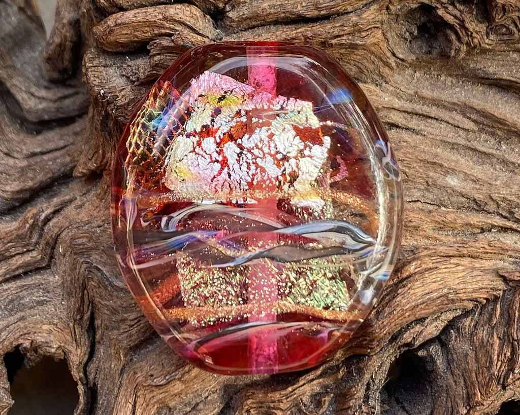 pink lampwork focal bead
