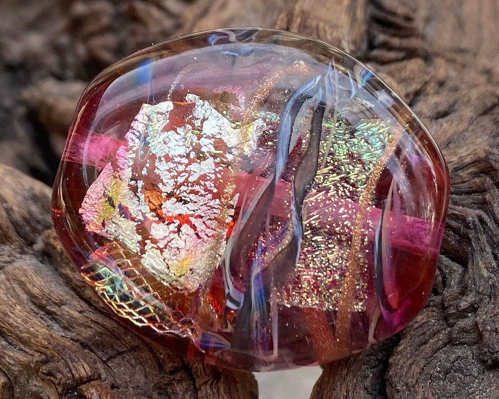 pink lampwork focal bead