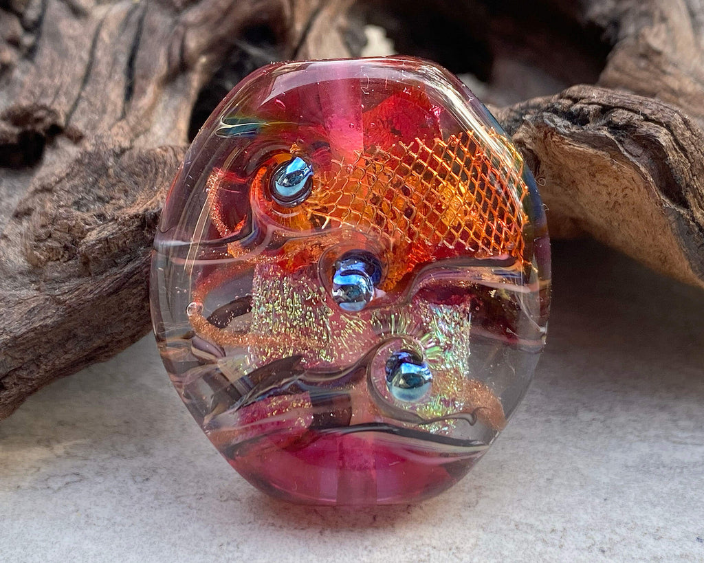 pink lampwork focal bead
