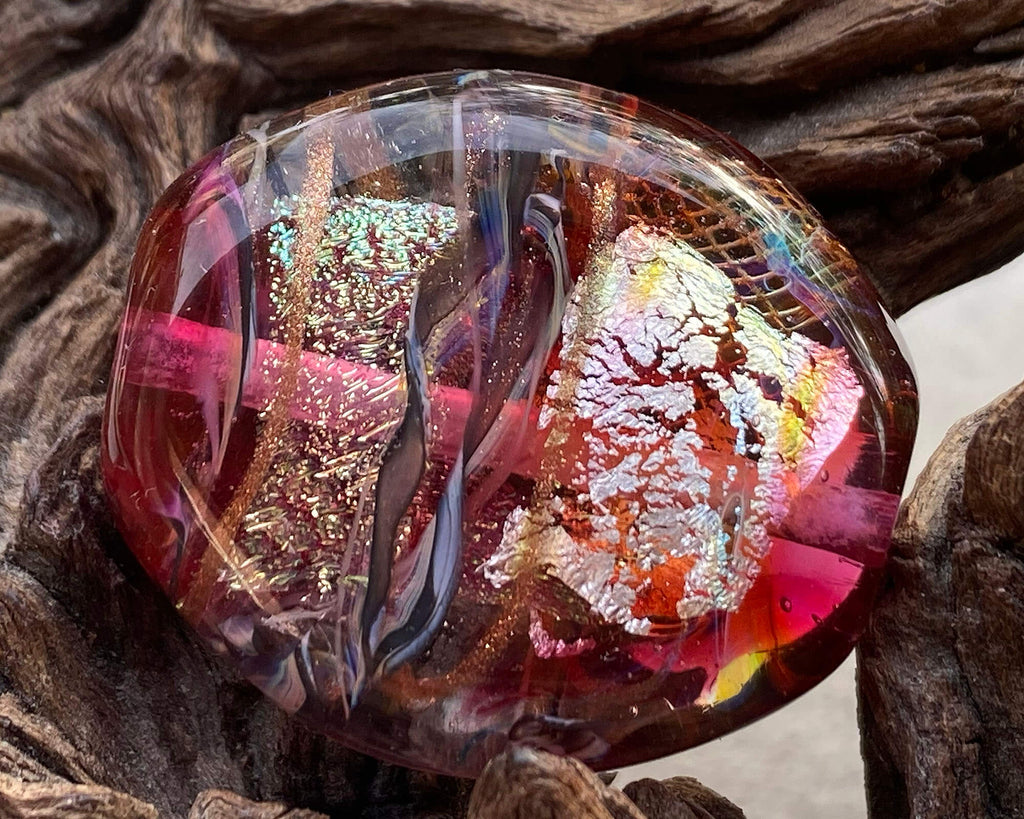 pink lampwork focal bead