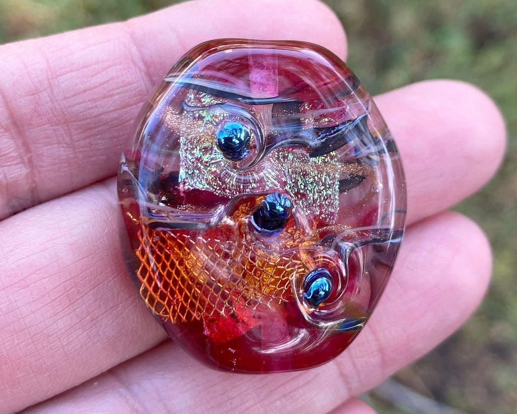 pink lampwork focal bead