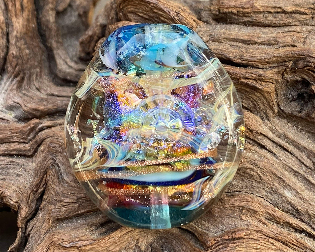 blue lampwork focal bead