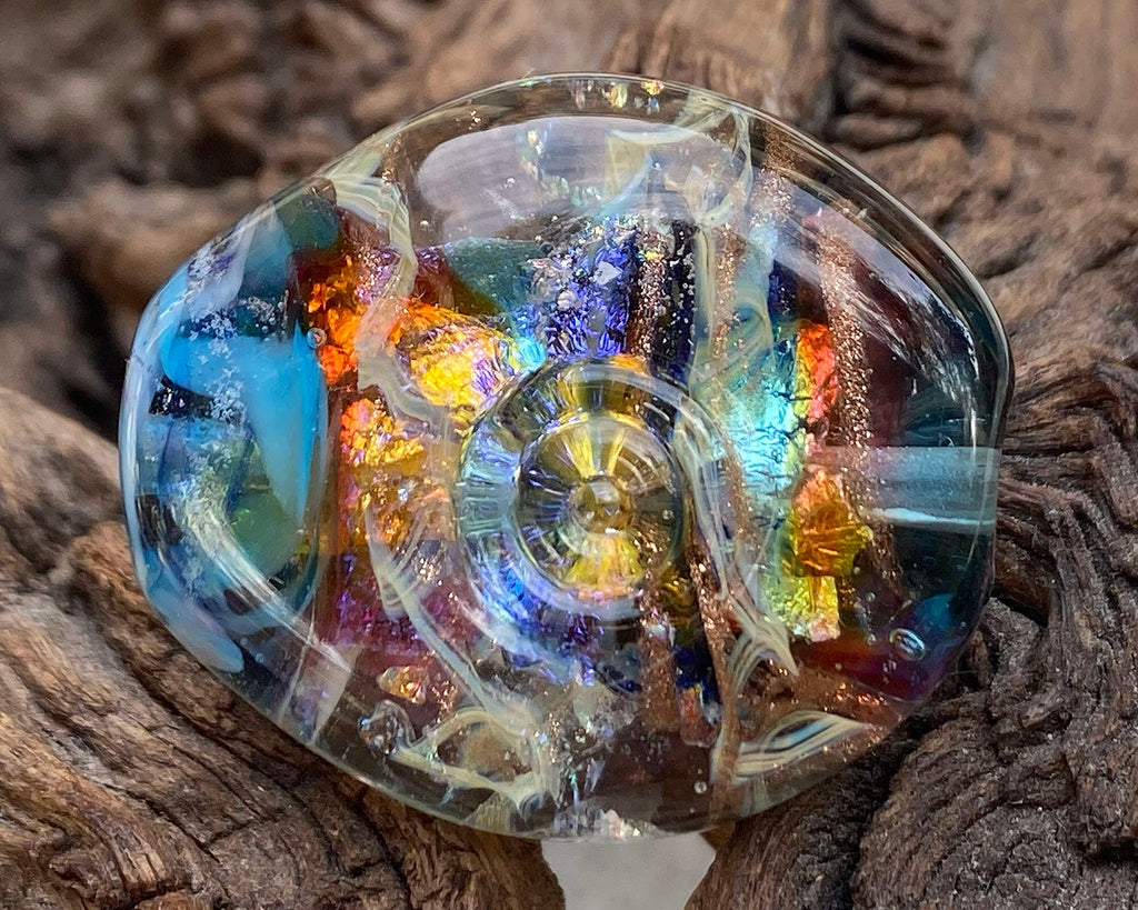 blue lampwork focal bead