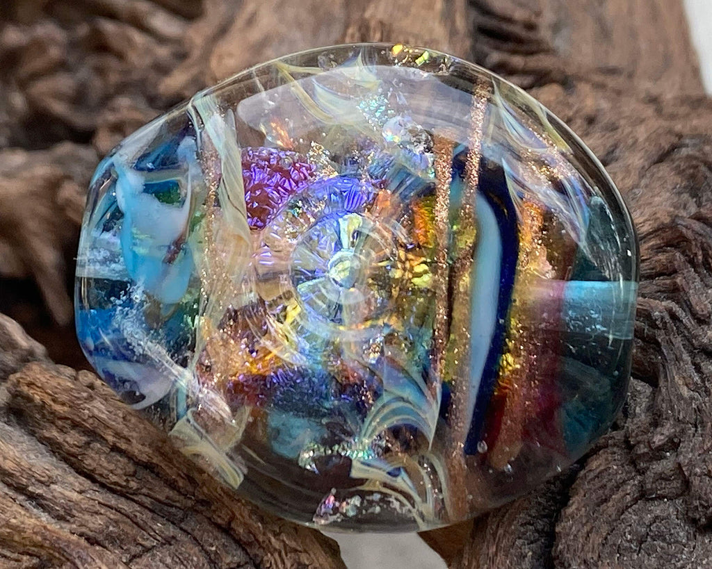 blue lampwork focal bead