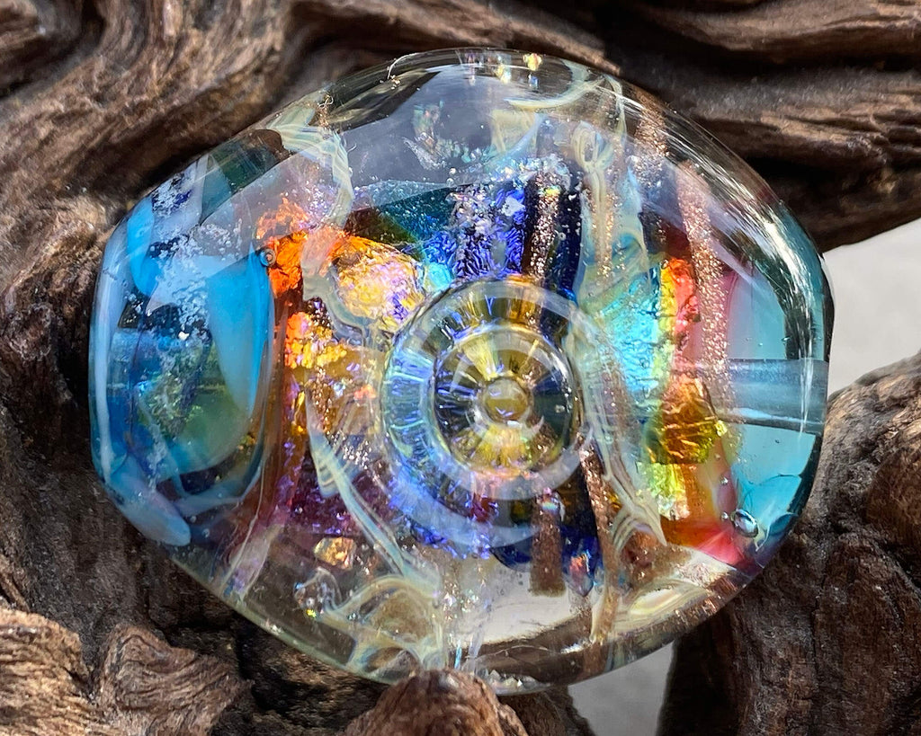 blue lampwork focal bead