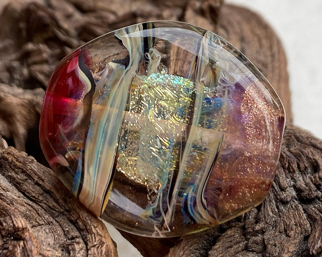 pink lampwork focal bead