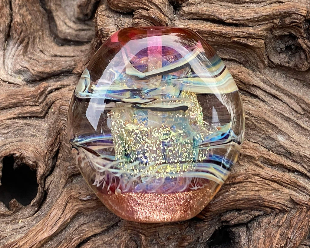 pink lampwork focal bead