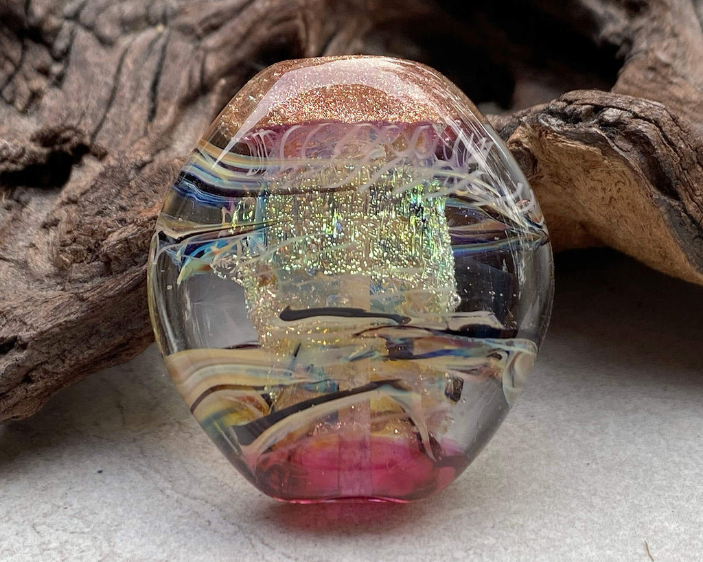 pink lampwork focal bead