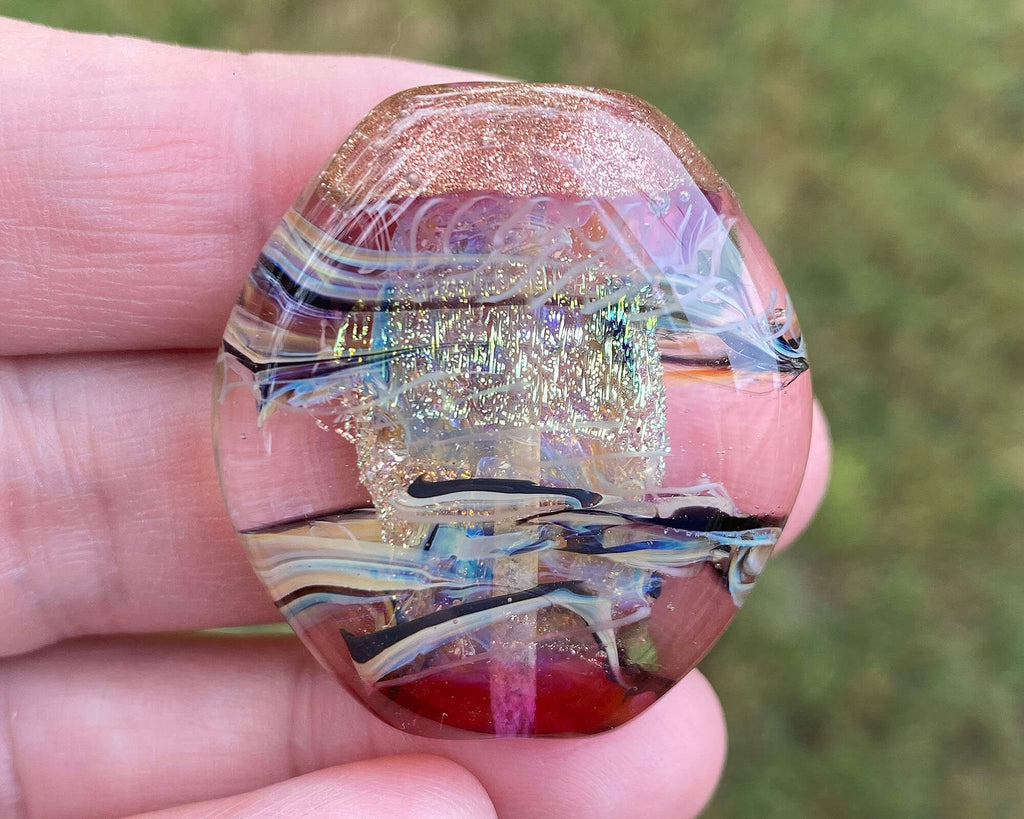pink lampwork focal bead