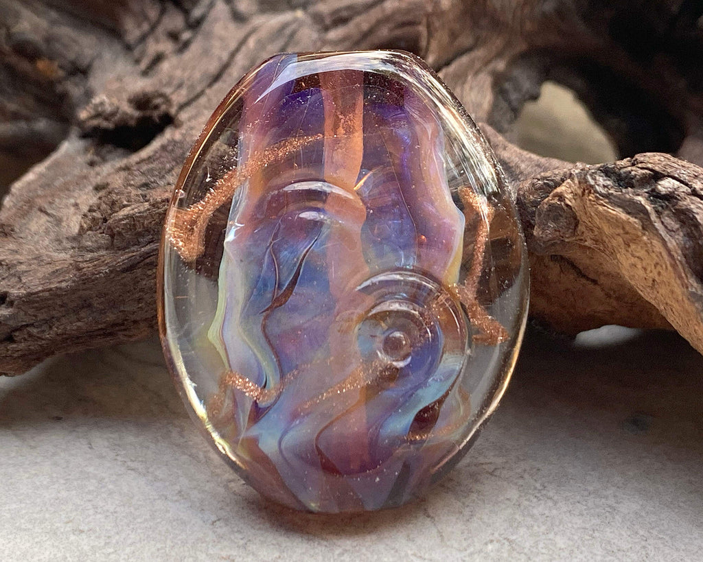 purple lampwork focal bead