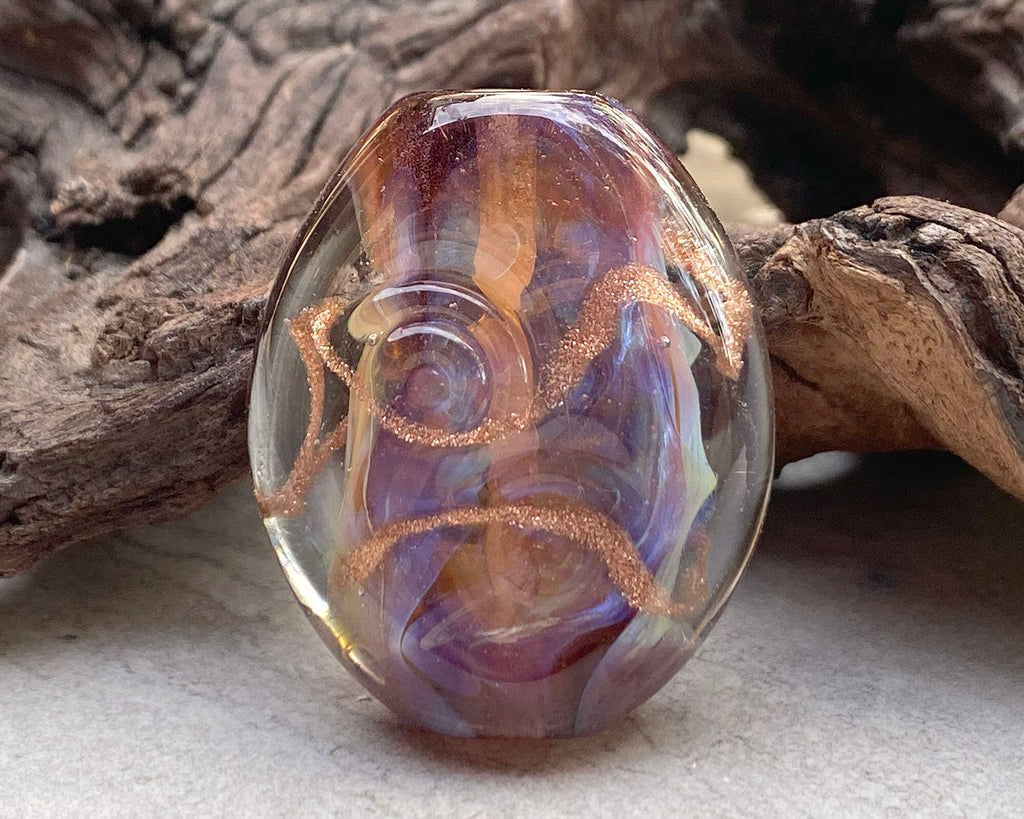 purple lampwork focal bead
