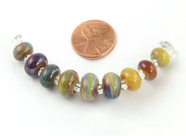 Colorful Striations Lampwork Glass Beads SRA - SWCreations
 - 2