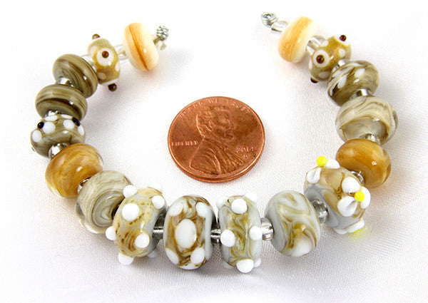 Tawny Brown Lampwork Bead Set - SWCreations
 - 2