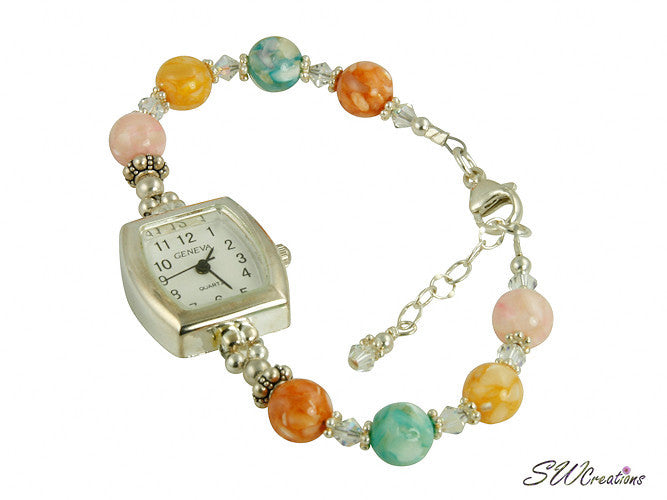 Divine Mother of Pearl Shell Beaded Watch - SWCreations
 - 2