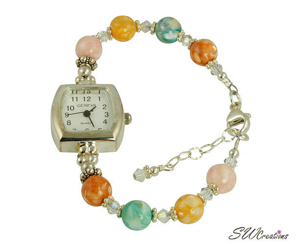 Divine Mother of Pearl Shell Beaded Watch - SWCreations
 - 1