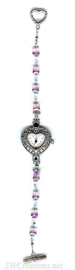 Sweet Lilacs Crystal Cube Beaded Watch - SWCreations
