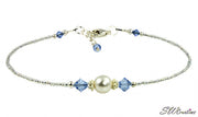 Victoria - Something Blue Wedding Sapphire Crystal Anklet - SWCreations