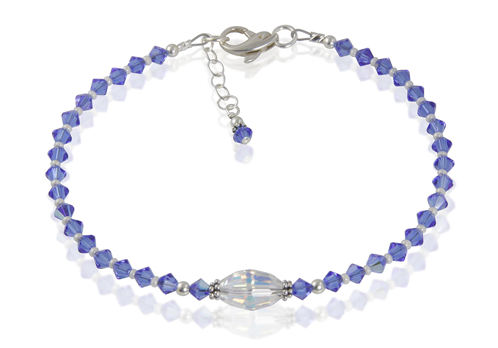 Atlantis - Something Blue Wedding Crystal Beaded Anklet - SWCreations
 - 2