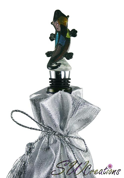 Colorful Gecko Glass Wine Stopper - SWCreations
 - 1